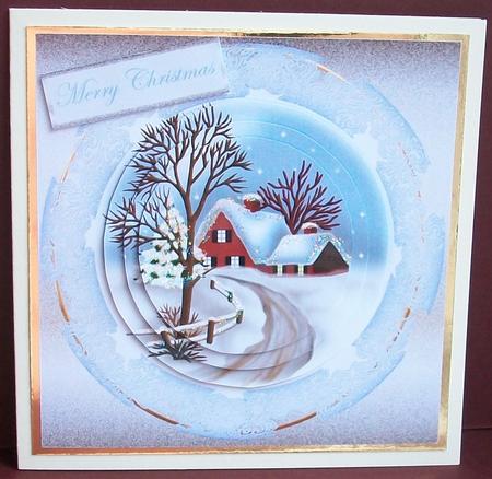 Lace Framed Christmas Scene by Cheryl French