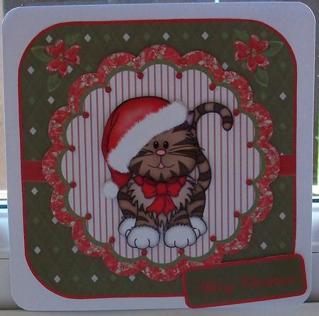 Cat Dressed for Christmas by Cheryl French