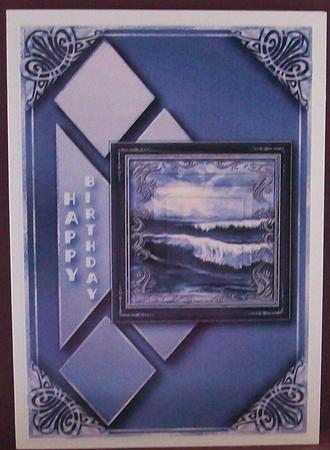 Ocean View Birthday Card Topper 2 by Cheryl French