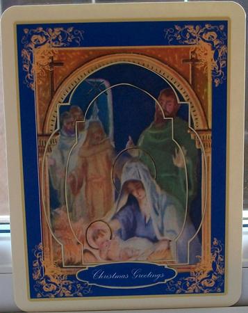 In the Manger Vintage Christmas Card by Cheryl French