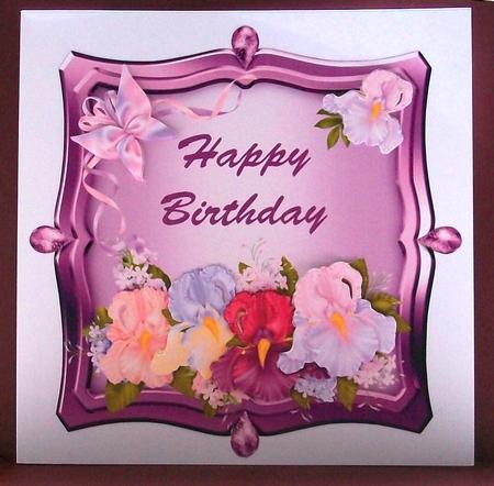 Purple Frame with Irises by Cheryl French