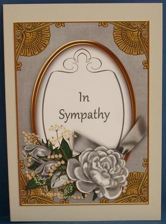 Silver Rose in Sympathy Oval 7x5in Step by Step by Cheryl French