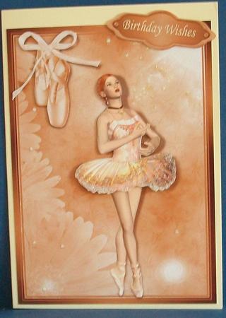 Ballerina Girl Card Front by Cheryl French