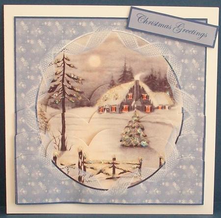 Vintage Winter Scene of a House by Cheryl French