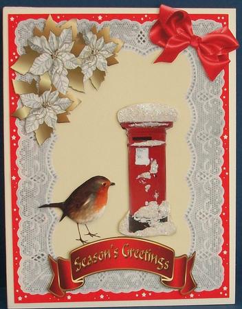 Robin and Postbox Decoupage by Cheryl French