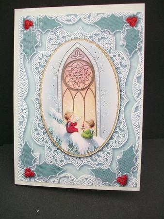 Christmas Church Window A4 Lace Picture Sheet by Cheryl French
