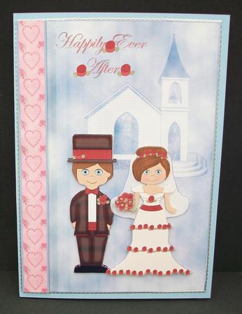 Cute Wedding Couple with Red Roses by Cheryl French