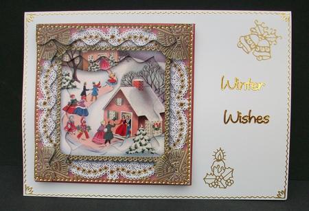 Party House 2 Spiral Wavy Edge Stacker Card Front by Cheryl French
