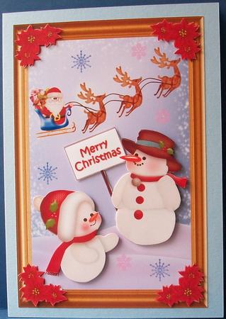 Christmas Santa & Snowman Decoupage Topper 1 by Cheryl French