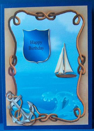 Sailboat for Dad Quick Card with Decoupage by Cheryl French