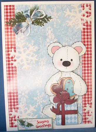 Cute Polar Bear with Present & Cookies by Cheryl French