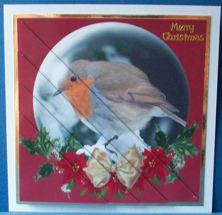 Christmas Robin Snow Globe Triangle Corner Stacker by Cheryl French