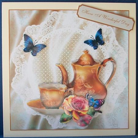 Tea Time Rose 5x5 Card Front by Cheryl French