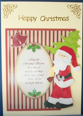 Santa and Tree Over the Edge by Cheryl French