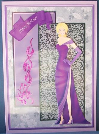 Velvet Lady A5 Card Front by Cheryl French