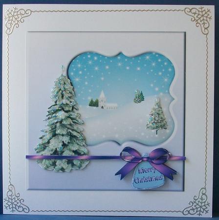 Church and Trees 6in Sq by Cheryl French