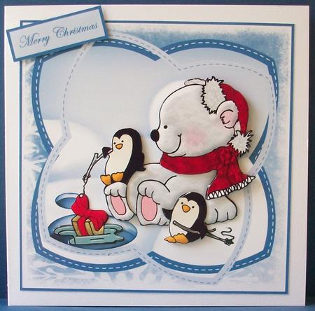 Polar Bear and Penguin Friends Fishing by Cheryl French