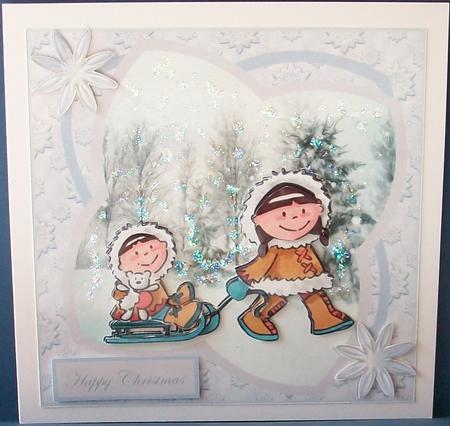 Sledge Ride in the Snow Eskimo Children by Cheryl French