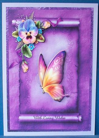 Fanciful Pansies Card Front with Step by Step by Cheryl French