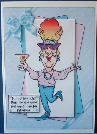 Edna Say Pass the Wine Quick Card by Cheryl French