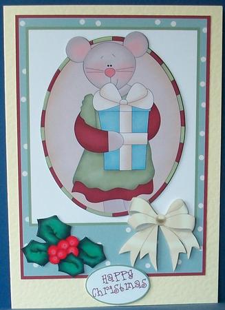 Christmas Mouse Oval 2 by Cheryl French