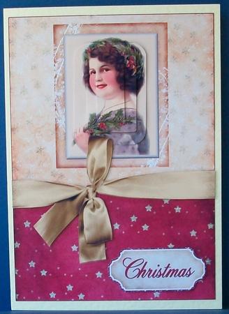 Vintage Christmas Card Front by Cheryl French