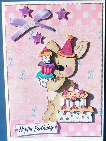 Birthday Bunny with Lots of Cakes by Cheryl French