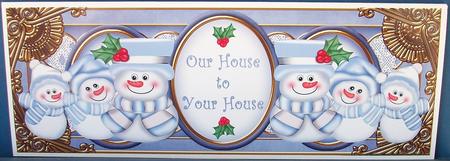 Blue Snowman Our House to Yours Large Dl Topper by Cheryl French