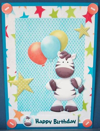 Lovely Zebra with Balloons by Cheryl French