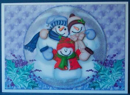 Snow Family Snow Globe Card Front and Topper by Cheryl French