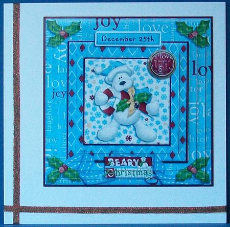 25th December Beary Christmas Stacker Card Front by Cheryl French