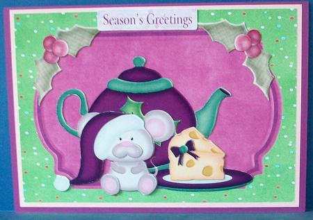 Mouse with Tea Pot & Cheese by Cheryl French