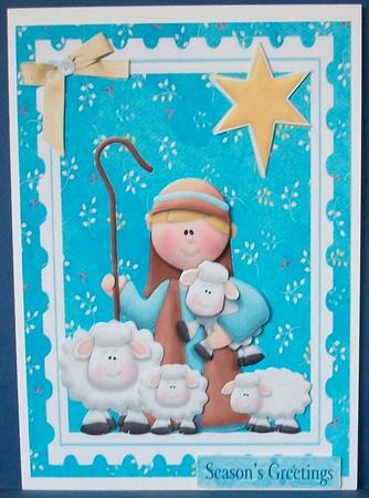Sheep Herder with His Sheep by Cheryl French
