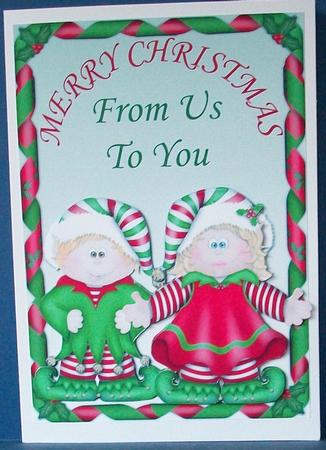 Blonde Elf Couple - Merry Christmas from Us to You by Cheryl French