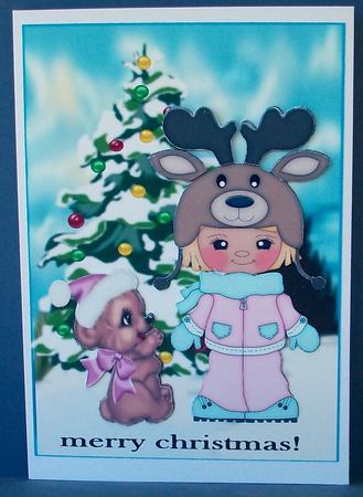 Christmas Winter Girl Snowfun by Cheryl French