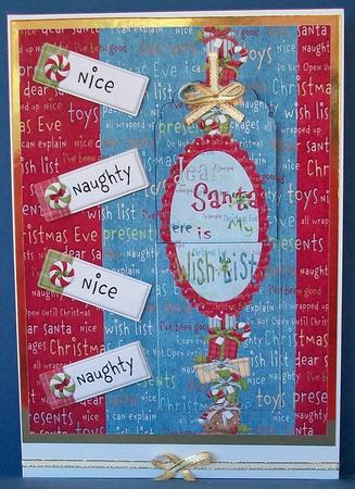 Christmas Wish List for Santa Card Topper by Cheryl French