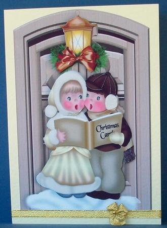 Carol Singers with Doors and Lantern by Cheryl French