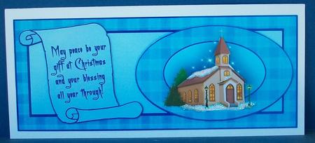 Christmas Church with Scroll Dl by Cheryl French