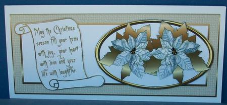 Gold Poinsettias Dl with Scroll by Cheryl French