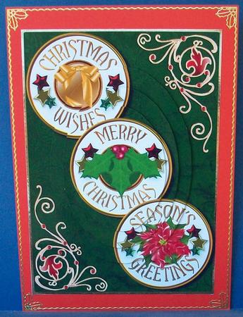 Trio of Christmas Greetings Oval Pyramid by Cheryl French