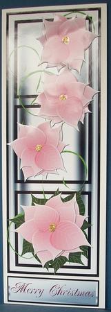 Pink Poinsettias Christmas Tall Topper by Cheryl French
