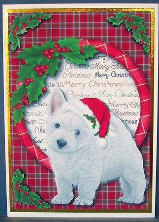 Westie Puppy Christmas + Decoupage by Cheryl French