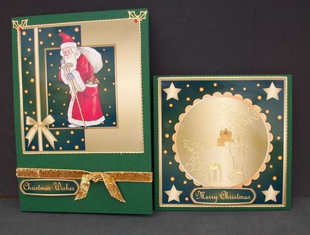 Vintage Santa Fold Back Green by Cheryl French