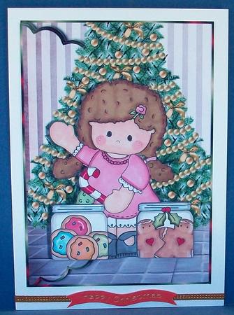 My Christmas Candy and Cookies Scalloped Edge Envelope Card by Cheryl French
