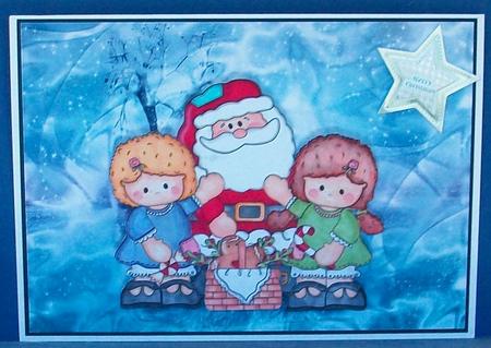Santa and Friends Card Front with Decoupage by Cheryl French
