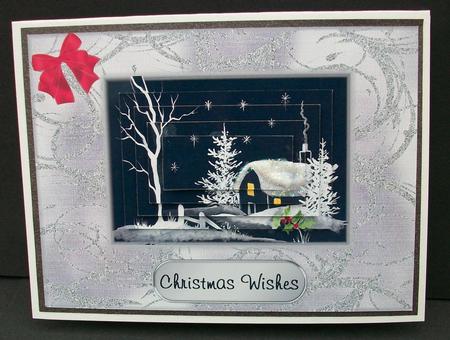 Black & White Christmas Scene by Cheryl French