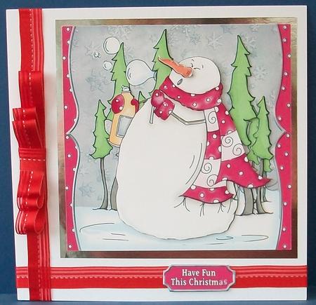 Snowman Blowing Bubbles by Cheryl French