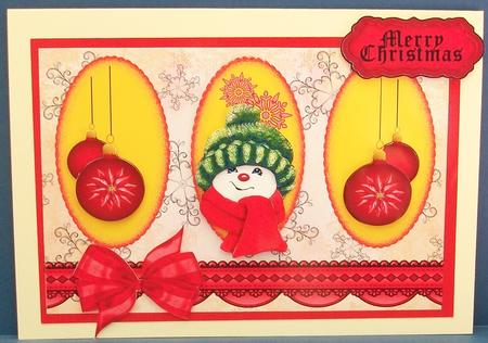 Snowman Triple Card Topper by Cheryl French