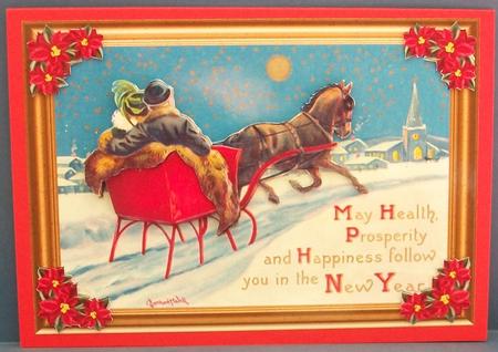 Together at Christmas Decoupage Card Front by Cheryl French