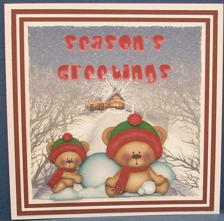 Bears at Play in the Snow by Cheryl French